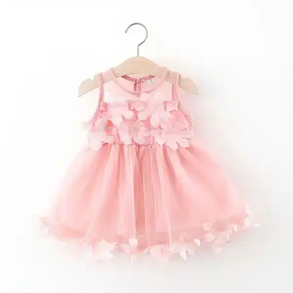 rochie de vara roz pentru fetite feather