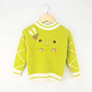 pulover pufos pentru copii fluffy verde