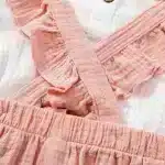 Set cu fusta si bluza de muselina Anabella Pink