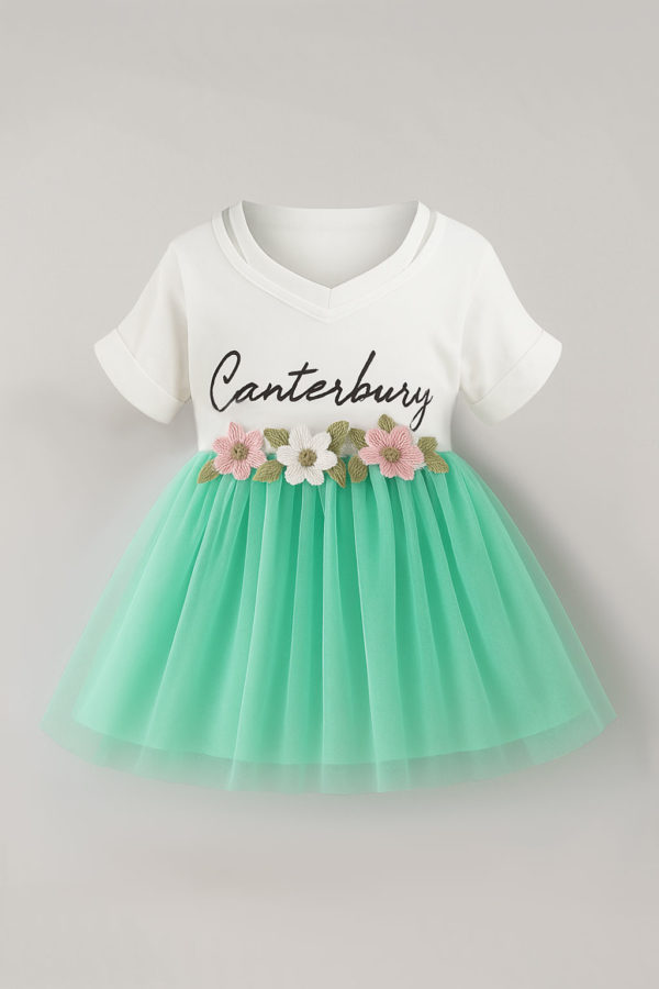 Set tricou si fusta copii - Flower Belt