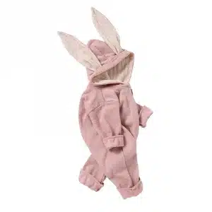 Salopeta de bumbac cu urechi BABY Bunny Pink
