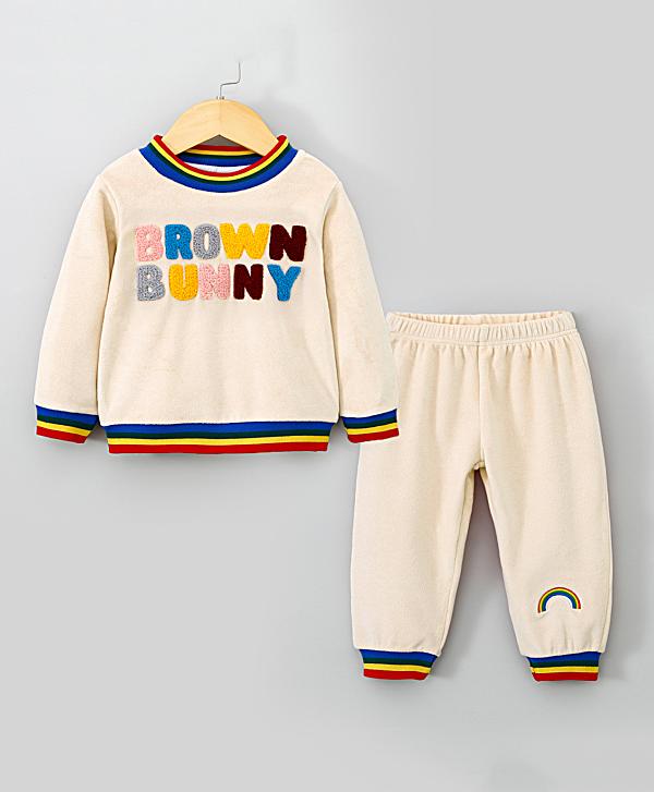 trening pentru fetite toamna iarna brown bunny crem