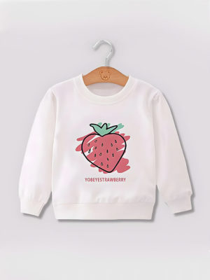 Bluza din molton de bumbac Cartoon Strawberry