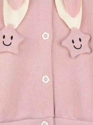 Cardigan tricotat fin Stars Pink