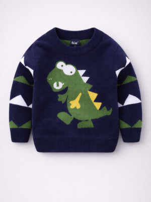pulover tricotat cu model dino pentru baietei baieti copii pulover albastru cu dinozaur dino