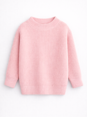 PULOVER TRICOTAT ROZ PENTRU COPII FETITE FETE SOFT