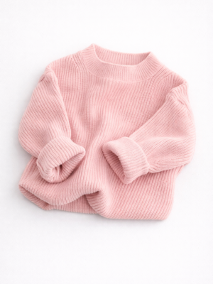 PULOVER TRICOTAT ROZ PENTRU COPII FETITE FETE SOFT