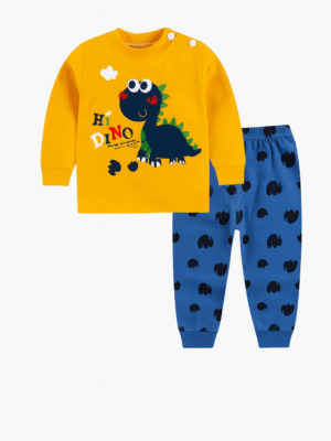 pijamale pentru copii baietei cu dinozaur dino