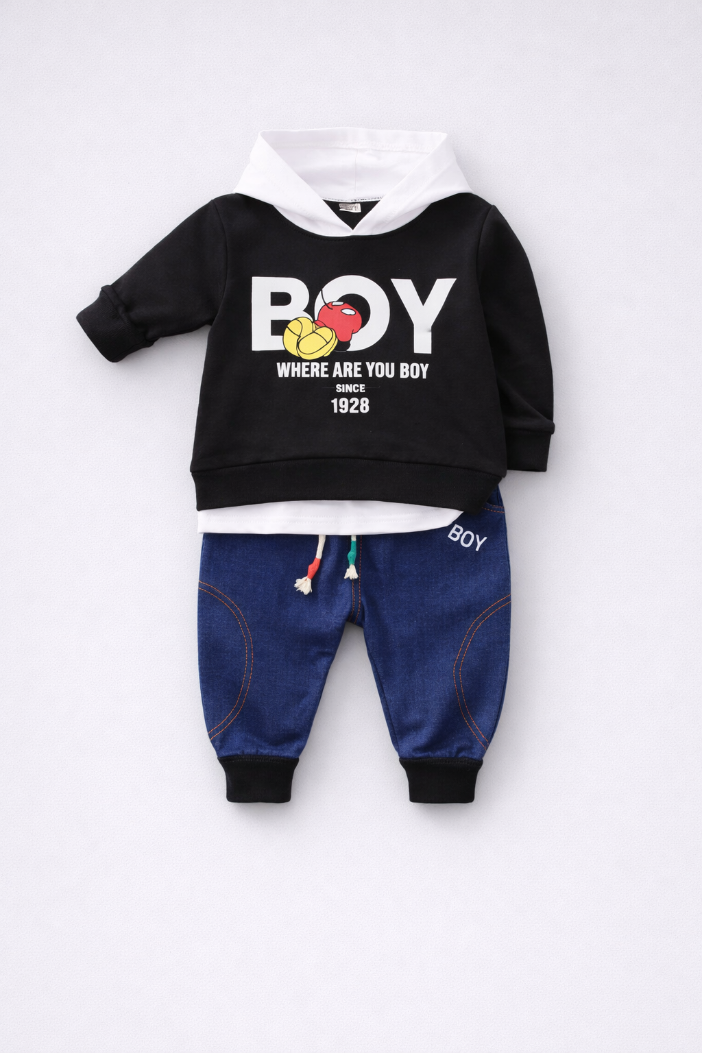 compleu cu hanorac si pantaloni pentru baietei copii set cu negru si albastru pentru baieti boy compleu cu hanorac si pantaloni pentru baietei copii set cu negru si albastru pentru baieti boy