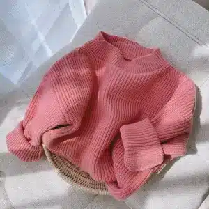Pulover tricotat reiat Soft Dusty Rose