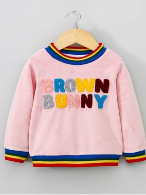 trening pentru fetite toamna iarna brown bunny roz