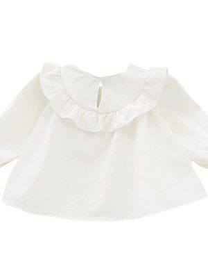 bluza pentru copii alba cu volane ada white