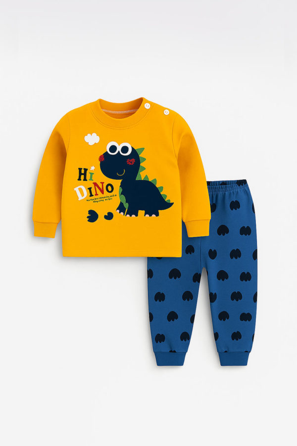 pijamale pentru copii baietei cu dinozaur dino