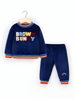 trening albastru navy pentru copii brown bunny