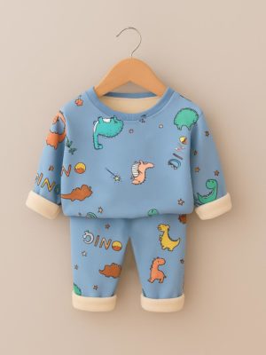 Set de 2 piese cu imprimeu Jungle Albastru