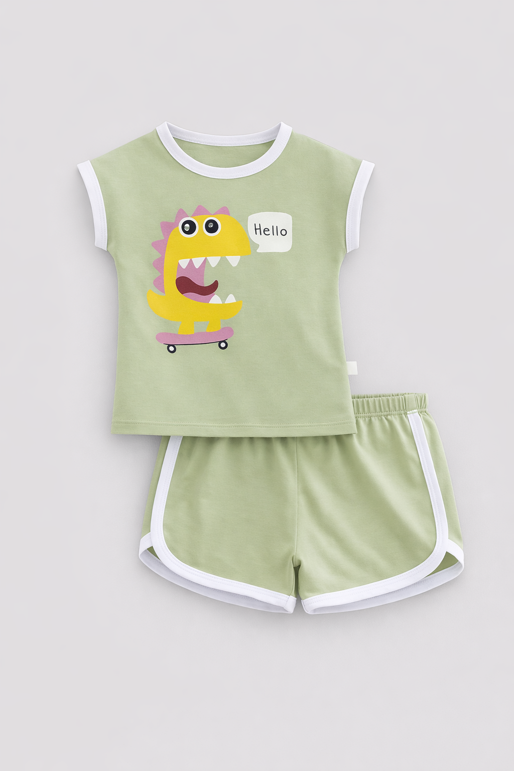 set verde de vara pentru copii fetite baietei cu dinozaur dino hello set verde de vara pentru copii fetite baietei cu dinozaur dino hello