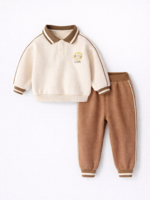 set pentru baietei compleu cu bluza si pantaloni lungi little lion