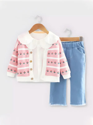 Set cu cardigan, camasa si blugi Ruby