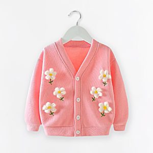 cardigan pentru copii cu flori roz Bloom