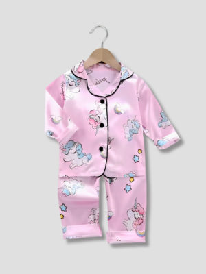 Pijama de satin cu unicorn Silky Unicorn