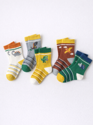 set de 5 perechi de sosete pentru baietei baieti copii green