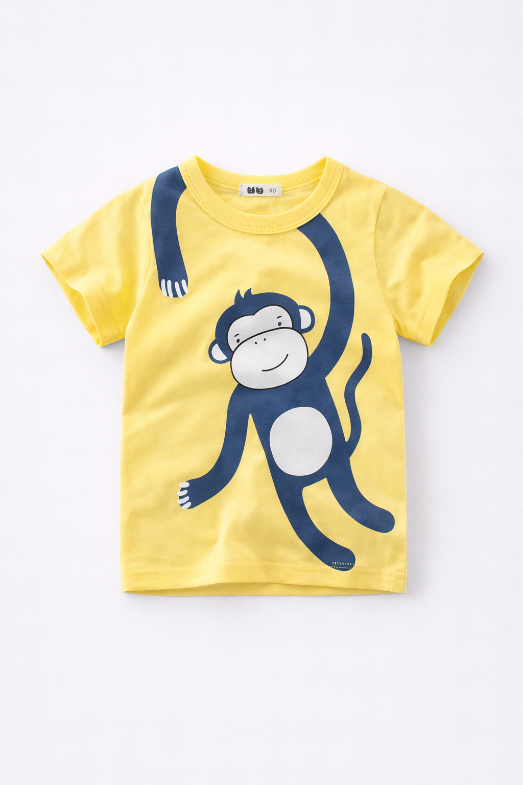 tricou de bumbac pentru copii baietei cu maimuta galben albastru alb jungle monkey tricou de bumbac pentru copii baietei cu maimuta galben albastru alb jungle monkey