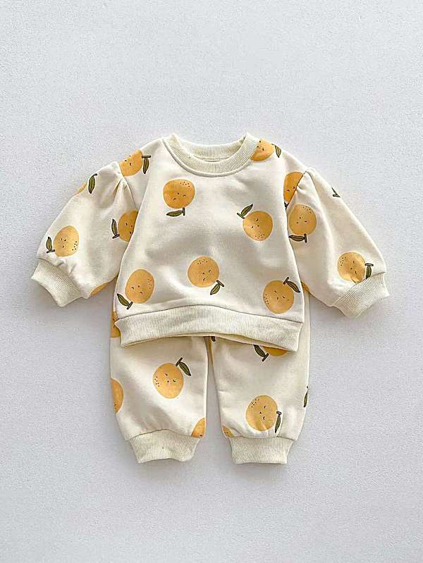 Set cu pulover si pantaloni imprimeu Sunfruit
