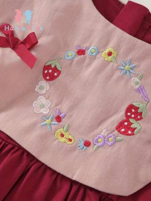 rochie lunga rosu inchis cu maneca lunga pentru fetite alette