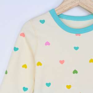 pijama cu bluza si pantaloni pentru copii fetite set cu imprimeu inmioare candyhearts