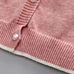 cardigan tricotat roz cu guler amplu pentru fetite copii berry