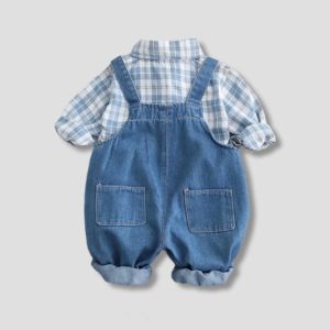 Set cu camasa si salopeta din denim cu bretele - Little Leo