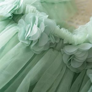 rochie de vara verde cu tul pentru fetite Aelia Mint