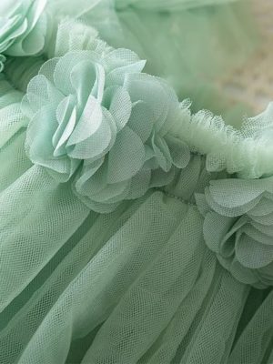 rochie de vara verde cu tul pentru fetite Aelia Mint