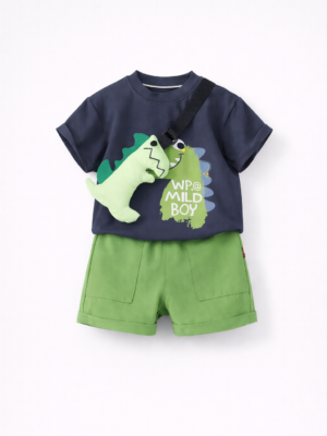 set cu tricou si pantaloni scurti barney navy
