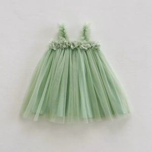 rochie de vara verde cu tul pentru fetite Aelia Mint