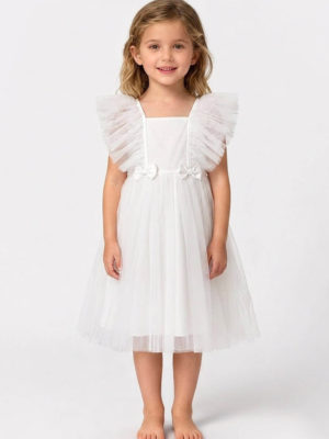rochie eleganta cu tul tiana white
