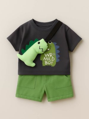 set cu tricou si pantaloni scurti barney navy