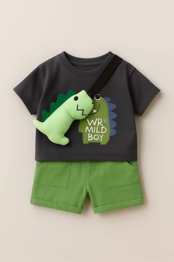 set cu tricou si pantaloni scurti barney navy