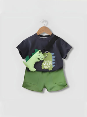 set cu tricou si pantaloni scurti barney navy