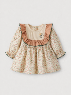 rochita scurta cu flori si volane pentru copii fetite fete bebelusi yvette