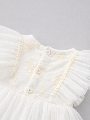rochita pentru bebelusi rochie pentru fetite alba brodata pentru copii cu tul si bentita rochie eleganta botez eveniment babydoll