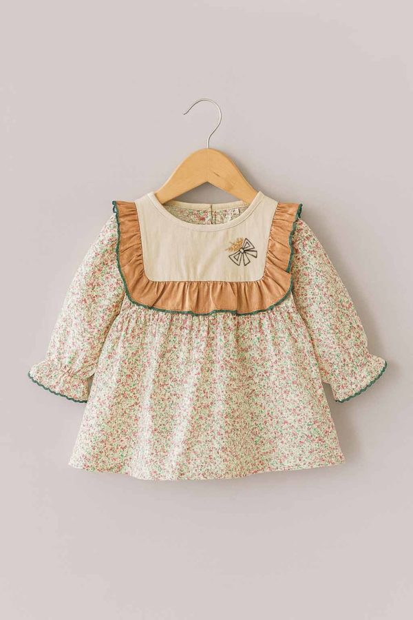 Rochie cu imprimeu floral si volane, Yvette