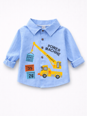 camasa bleu cu masinute din bumbac pentru baietei baieti copii CARS