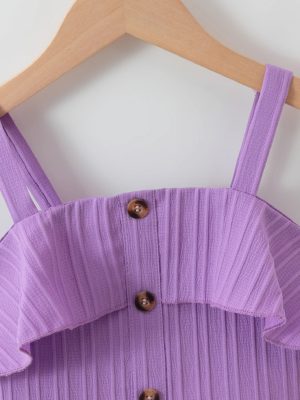 set de vara pentru fetite fete mov compleu cu tricou si pantaloni scurti pentru copii lily