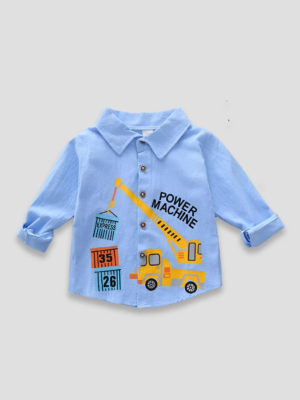 camasa bleu de bumbac cu masinuta cars blue