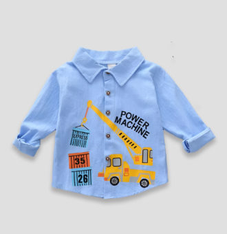 camasa bleu de bumbac cu masinuta cars blue