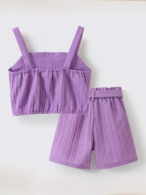 compleu mov cu tricou si pantaloni scurti lily