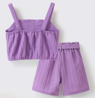 compleu mov cu tricou si pantaloni scurti lily
