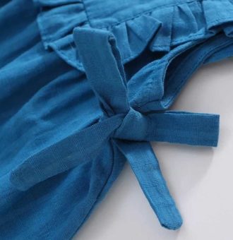 rochie bleu de vara cu fundite si volane josie