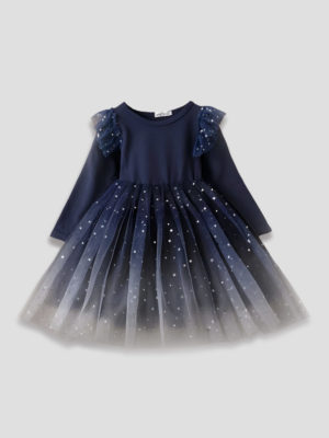 rochie stralucitoare cu stelute si tul stars navy